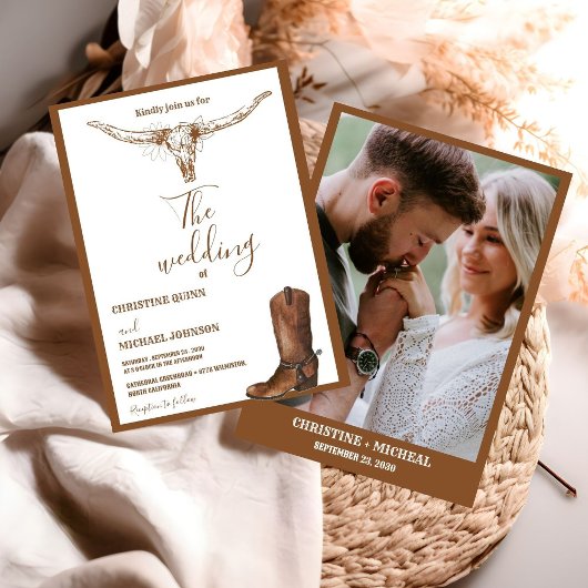 Moderne minimalistische Boho Westerne Cowboy bruil Kaart