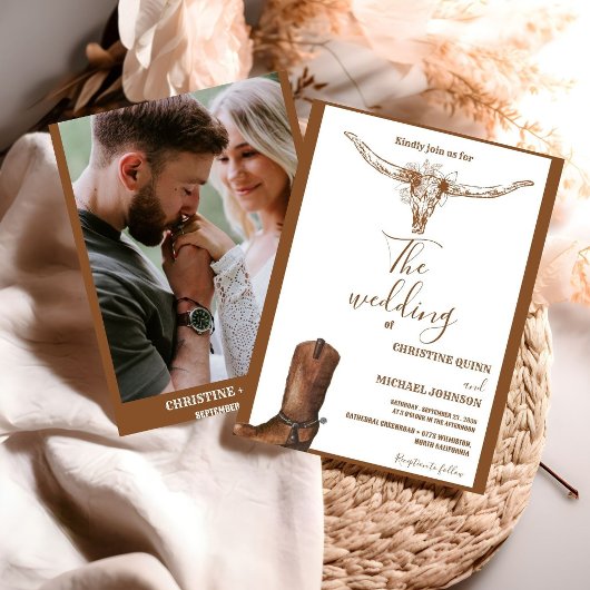 Moderne minimalistische Boho Westerne Cowboy bruil Kaart