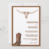 Moderne Minimalistische Boho Westerse Cowboy Bruil Kaart (Voorkant)