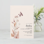 Moderne minimalistische Boho Wildflower 1e verjaar Kaart (Staand voorkant)