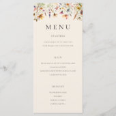 Moderne Minimalistische Boho Wildflower Bloemen Hu Menu (Voorkant)