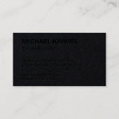 Moderne minimalistische Bold Black 3 Visitekaartje (Achterkant)