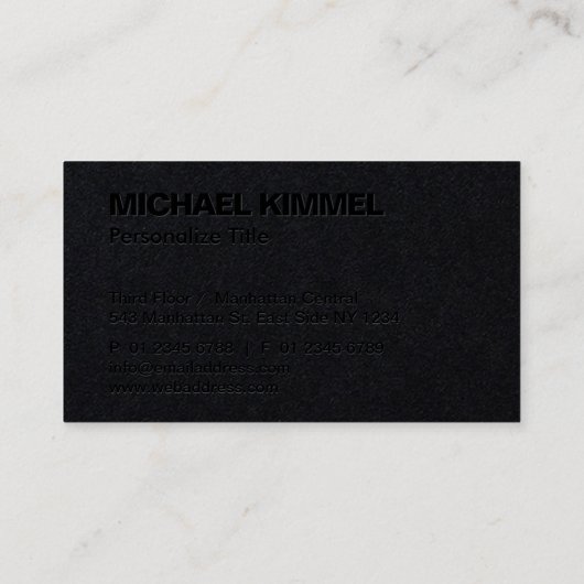 Moderne minimalistische Bold Black 3 Visitekaartje (Achterkant)