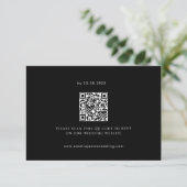 Moderne minimalistische bold black Wedding RSVP Kaartje (Staand voorkant)