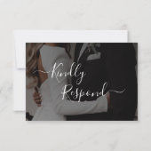 Moderne minimalistische bold black Wedding RSVP Kaartje (Achterkant)