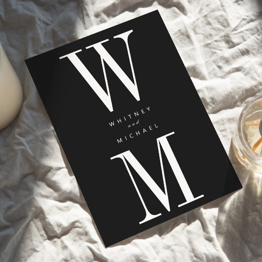 Moderne minimalistische Bold Monogram bruiloft Kaart
