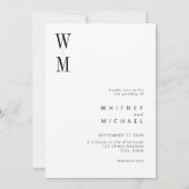 Moderne minimalistische Bold Monogram bruiloft Kaart (Achterkant)
