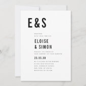 Moderne minimalistische Bold Monogram Classic Wedd Kaart (Voorkant)