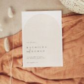 Moderne minimalistische boog beige bruiloft sparen kaart