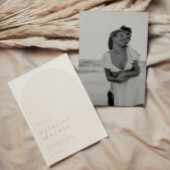 Moderne minimalistische boog beige bruiloft sparen kaart