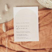 Moderne minimalistische boog beige bruiloft uitnod kaart
