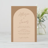 Moderne minimalistische boog Boho bruiloft Kaart (Staand voorkant)