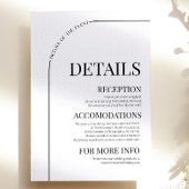 Moderne minimalistische boog bruiloft details informatiekaartje