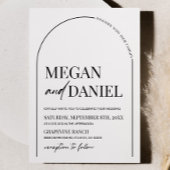 Moderne minimalistische boog bruiloft kaart