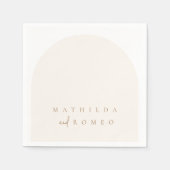 Moderne minimalistische boog bruiloft papier serve servet (Voorkant)