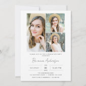 Moderne Minimalistische Boog Foto Afstudeerfeestje Kaart (Achterkant)