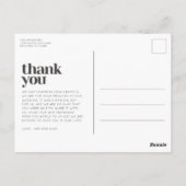 Moderne minimalistische boog foto bruiloft dank u briefkaart (Achterkant)