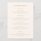 Moderne Minimalistische Boog Foto Bruiloft Menu (Voorkant)