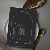 Moderne minimalistische boog foto elegante bruilof bedankkaart