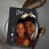 Moderne minimalistische boog foto elegante bruilof bedankkaart