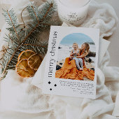 Moderne minimalistische boog foto familie kerst Ka Feestdagenkaart