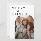 Moderne minimalistische boog foto familie vakantie feestdagenkaart (Voorkant)