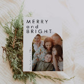 Moderne minimalistische boog foto familie vakantie feestdagenkaart