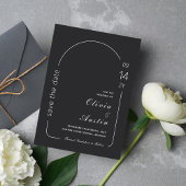 Moderne Minimalistische Boog Foto Save the Date Ka Kaart
