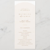 Moderne Minimalistische Boog Huwelijksprogramma Programmakaart (Voorkant)