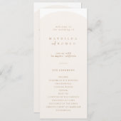 Moderne Minimalistische Boog Huwelijksprogramma Programmakaart (Voorkant / Achterkant)