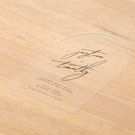 Moderne minimalistische boog Save the Date Acryl Uitnodigingen (Laagn)