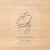 Moderne minimalistische boog Save the Date Acryl Uitnodigingen (Voorkant)