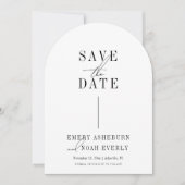 Moderne minimalistische boog Save the Date Kaart (Voorkant)