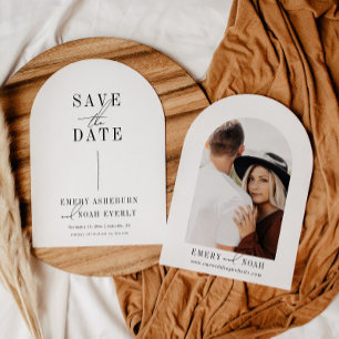 Moderne minimalistische boog Save the Date Kaart