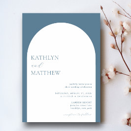 Moderne minimalistische boog stoffige blauwe bruil kaart