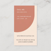 Moderne minimalistische boog terracotta bruin visitekaartje (Achterkant)
