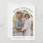 Moderne minimalistische boog twee foto Vrolijk Ker Feestdagenkaart (Voorkant)