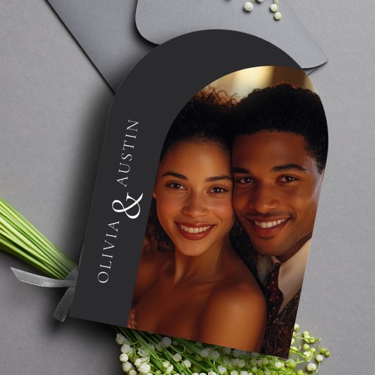 Moderne minimalistische boogfoto Elegante unieke b Kaart