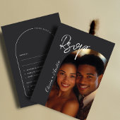 Moderne minimalistische boogfoto Elegante unieke b RSVP Kaartje