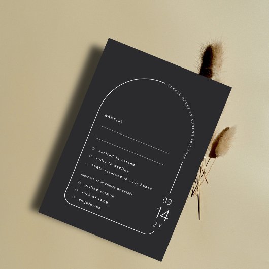 Moderne minimalistische boogfoto Elegante unieke b RSVP Kaartje