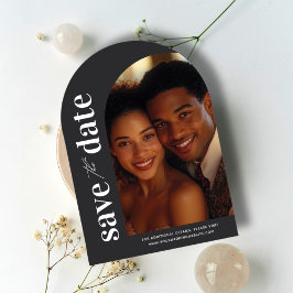 Moderne minimalistische boogfoto Sla de datumkaart Kaart