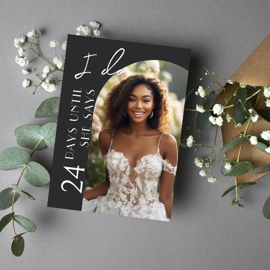 Moderne minimalistische boogfoto Vrijgezellenfeest Kaart