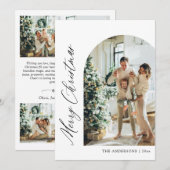 Moderne minimalistische boogfoto vrolijk kerstfees feestdagenkaart (Voorkant / Achterkant)