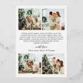 Moderne minimalistische boogfoto vrolijk kerstgoud folie feestdagenkaart (Achterkant)