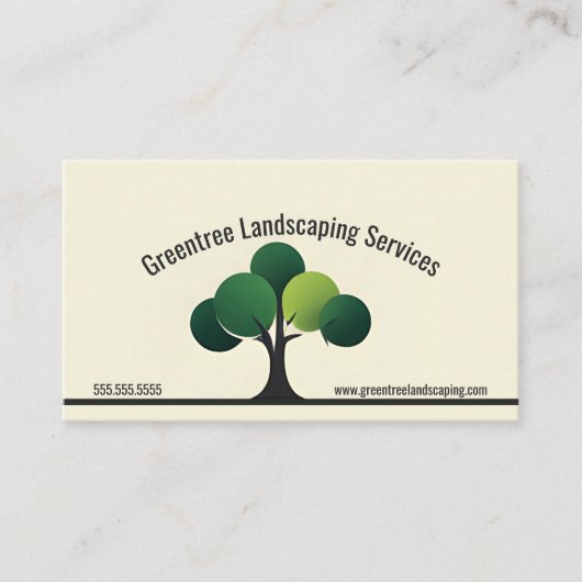 Moderne minimalistische boom landschap tuin visitekaartje (Voorkant)