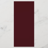Moderne Minimalistische Bordeaux Monogram Trouwkaa Menu (Achterkant)