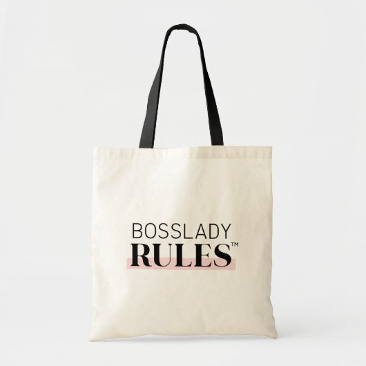 Moderne minimalistische BossLady Rules - Logo Tote Bag (Voorkant)