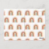 Moderne minimalistische bosvos eerste verjaardag briefkaart (Achterkant)