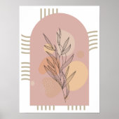 Moderne minimalistische botanische bladeren poster (Voorkant)
