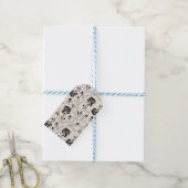 Moderne Minimalistische Botanische Bloemenschetspa Cadeaulabel (Met Touw)